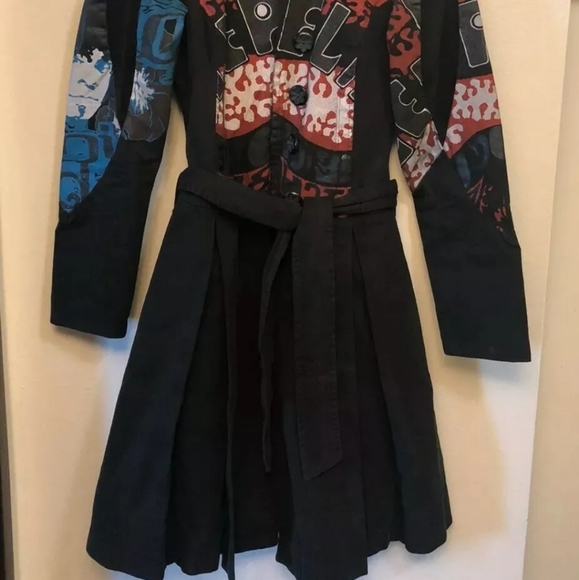 Custo Barcelona SPECIAL ADDITION ROCKSTAR TRENCH coat Copyright.Wearable art! - Picture 2 of 8